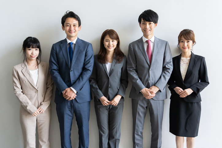 portrait of asian business group standing